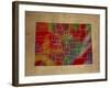 CO Colorful Counties-Red Atlas Designs-Framed Giclee Print