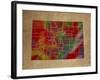 CO Colorful Counties-Red Atlas Designs-Framed Giclee Print