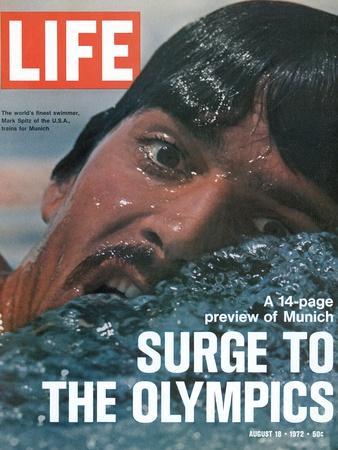US Swimmer Mark Spitz Training for 1972 Munich Olympics, August 18, 1972