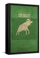 CO State Minimalist Posters-Red Atlas Designs-Framed Stretched Canvas