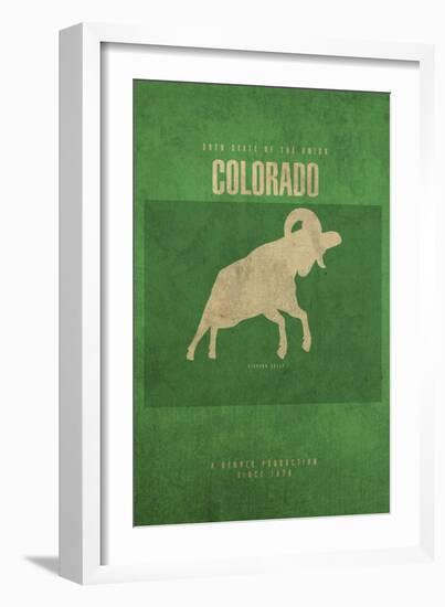 CO State Minimalist Posters-Red Atlas Designs-Framed Giclee Print