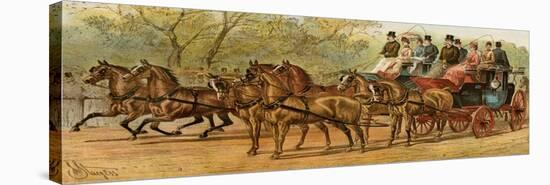 Coach and Four Horses of Lord Londonderry and Count Munster, London, 1880s-null-Stretched Canvas