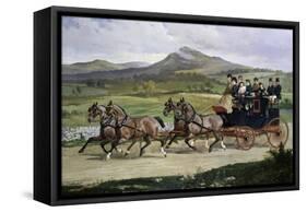 Coach and Four Horses on the Open Road-Alfred Frank De Prades-Framed Stretched Canvas