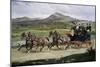 Coach and Four Horses on the Open Road-Alfred Frank De Prades-Mounted Giclee Print