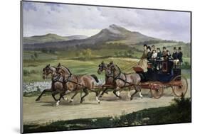 Coach and Four Horses on the Open Road-Alfred Frank De Prades-Mounted Giclee Print