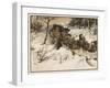 Coach and Snow-null-Framed Art Print