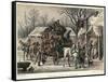 Coach at Red Lion 1868-null-Framed Stretched Canvas