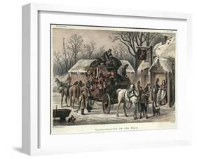 Coach at Red Lion 1868-null-Framed Art Print