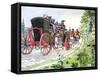 Coach from Paris to Versailles-Eugene Courboin-Framed Stretched Canvas