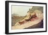 Coach Going Down Hill-James Pollard-Framed Art Print