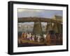 Coach Next to Augarte Bridge and Danube, Vienna, Austria, 18th Century-null-Framed Giclee Print