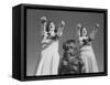 Coach of Lawrence High School Cheerleaders During Football Game-Francis Miller-Framed Stretched Canvas