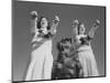 Coach of Lawrence High School Cheerleaders During Football Game-Francis Miller-Mounted Photographic Print