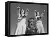 Coach of Lawrence High School Cheerleaders During Football Game-Francis Miller-Framed Stretched Canvas