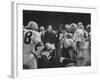 Coach Paul Brown Speaking to the Cleveland Browns Football Team from the Middle of the Huddle-null-Framed Premium Photographic Print