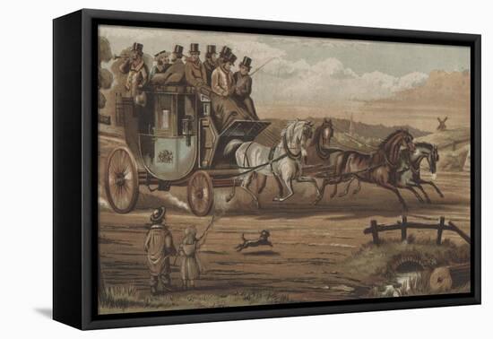 Coach Speeding to London-null-Framed Stretched Canvas