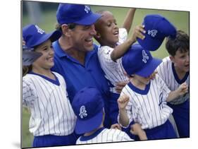 Coach with a Baseball Team-null-Mounted Photographic Print