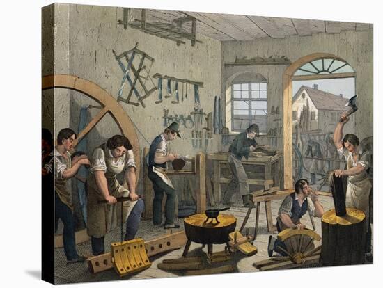 Coachbuilder's Workshop, 1840, France, 19th Century-null-Stretched Canvas