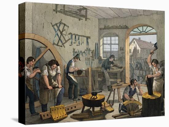 Coachbuilder's Workshop, 1840, France, 19th Century-null-Stretched Canvas