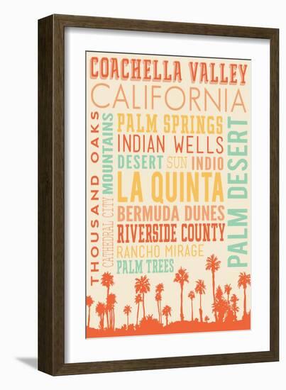 Coachella, California - Typography-Lantern Press-Framed Art Print