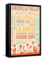 Coachella, California - Typography-Lantern Press-Framed Stretched Canvas