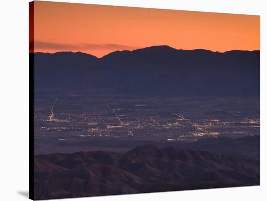 Coachella Valley And Palm Springs From Key's View, Joshua Tree National Park, California, USA-null-Stretched Canvas