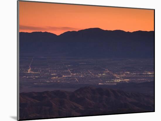 Coachella Valley And Palm Springs From Key's View, Joshua Tree National Park, California, USA-null-Mounted Photographic Print