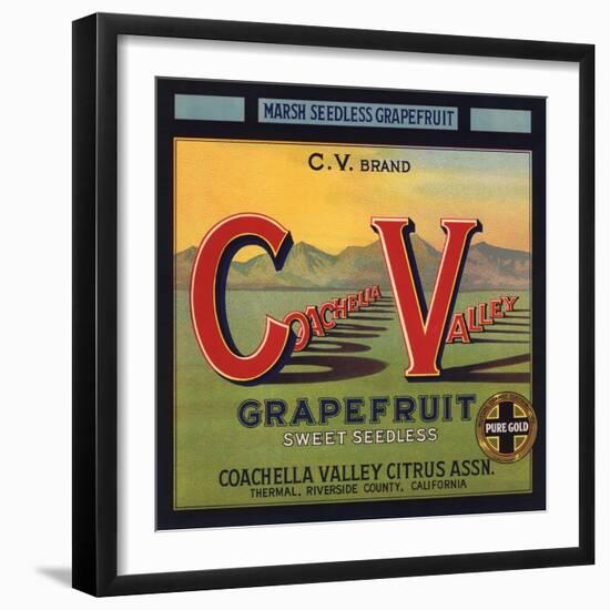 Coachella Valley Brand - Thermal, California - Citrus Crate Label-Lantern Press-Framed Art Print