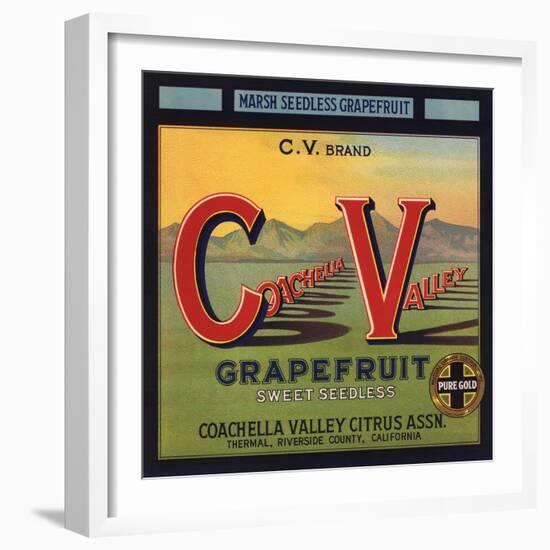 Coachella Valley Brand - Thermal, California - Citrus Crate Label-Lantern Press-Framed Art Print