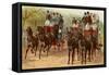 Coaches and Horse Teams of Upperclass Londoners, 1880s-null-Framed Stretched Canvas
