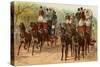 Coaches and Horse Teams of Upperclass Londoners, 1880s-null-Stretched Canvas