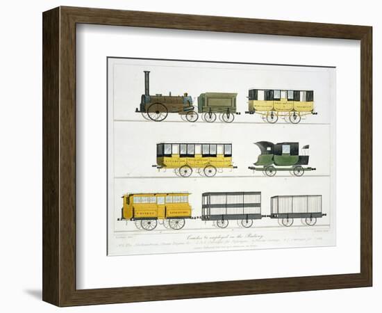 Coaches Employed on the Railway, Plate 7 from "Liverpool and Manchester Railway"-Thomas Talbot Bury-Framed Giclee Print