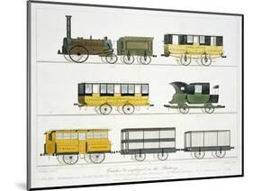 Coaches Employed on the Railway, Plate 7 from "Liverpool and Manchester Railway"-Thomas Talbot Bury-Mounted Giclee Print