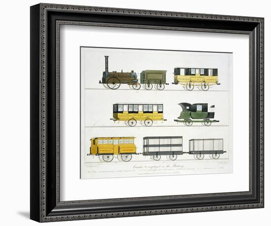 Coaches Employed on the Railway, Plate 7 from "Liverpool and Manchester Railway"-Thomas Talbot Bury-Framed Giclee Print