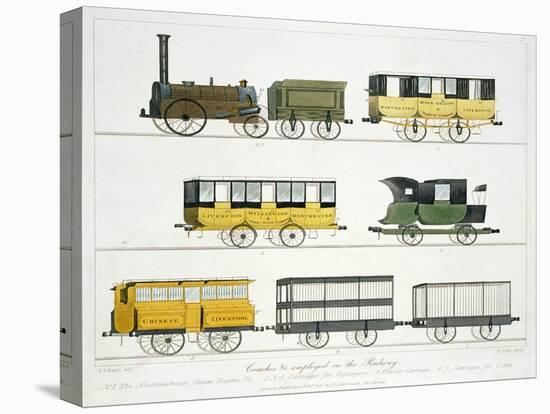 Coaches Employed on the Railway, Plate 7 from "Liverpool and Manchester Railway"-Thomas Talbot Bury-Stretched Canvas