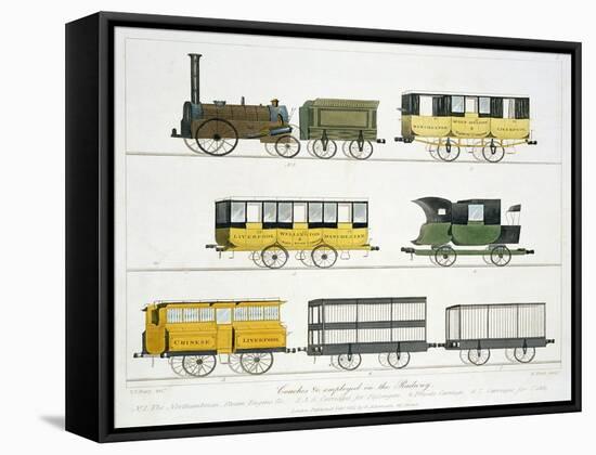 Coaches Employed on the Railway, Plate 7 from "Liverpool and Manchester Railway"-Thomas Talbot Bury-Framed Stretched Canvas