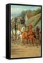 Coaching A Hundred Years Ago-John Sturgess-Framed Stretched Canvas