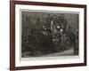Coaching in the Winter-Time, the Arrival of a Four-In-Hand in Northumberland Avenue-Arthur Hopkins-Framed Giclee Print