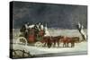 Coaching Scene: the London to Dover Mail in Winter-Henry Thomas Alken-Stretched Canvas