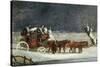 Coaching Scene: the London to Dover Mail in Winter-Henry Thomas Alken-Stretched Canvas