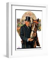 "Coachman and Horse,"November 29, 1930-J.F. Kernan-Framed Giclee Print