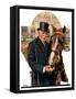 "Coachman and Horse,"November 29, 1930-J.F. Kernan-Framed Stretched Canvas