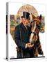 "Coachman and Horse,"November 29, 1930-J.F. Kernan-Stretched Canvas