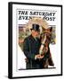 "Coachman and Horse," Saturday Evening Post Cover, November 29, 1930-J.F. Kernan-Framed Giclee Print