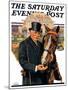 "Coachman and Horse," Saturday Evening Post Cover, November 29, 1930-J.F. Kernan-Mounted Giclee Print