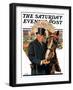 "Coachman and Horse," Saturday Evening Post Cover, November 29, 1930-J.F. Kernan-Framed Giclee Print