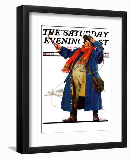 "Coachman with Whip" Saturday Evening Post Cover, December 7,1929-Norman Rockwell-Framed Giclee Print