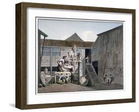 Coade Stone Factory Yard on Narrow Wall Street, Lambeth, London, C1800-George Shepherd-Framed Giclee Print