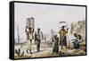 Coal and Vegetable Sellers-Jean Baptiste Debret-Framed Stretched Canvas