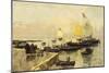 Coal Boats in Chioggia-Mose Bianchi-Mounted Giclee Print